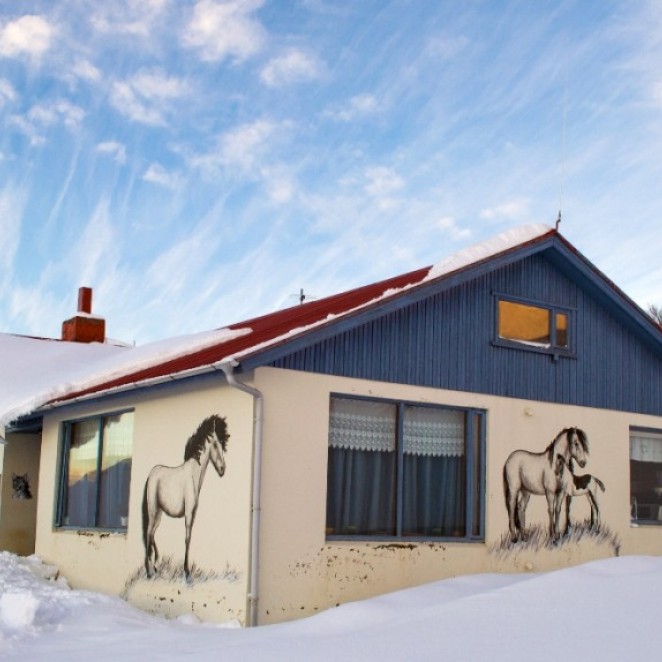 Our farm hiding in the snow