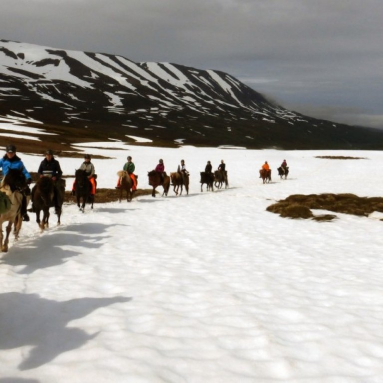 First touch with snow in the mountains